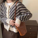 Women Knitted Cardigan Striped Knitted Cardigan Sweater