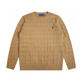 Ralph Lauren Knitted sweaters RL pony logo embroidered twist crew neck long-sleeved knitted sweater