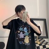 Men's T Shirt Loose Cartoon Graffiti Cute Style