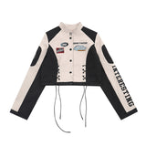 Women Jackets Vintage Racing Motorcycle Jacket