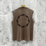 Purple Brand Distressed Tank T Shirts Distressed Sleeveless T-shirt Vest