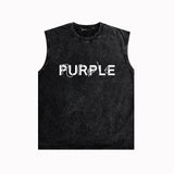 Purple Brand Distressed Tank T Shirts Distressed Sleeveless T-shirt Vest