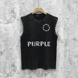 Purple Brand Distressed Tank T Shirts Distressed Sleeveless T-shirt Vest