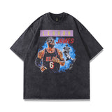 Men T-Shirt Printed Washed and Worn Short Sleeve T-shirt