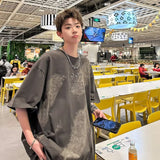 Men T Shirt Tie-Dyed Summer Heavy Cotton