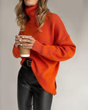 Women Work Business Casual Sweaters Loose High Collar Knitwear