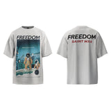 Unisex T-Shirts Saint Michael FREEDOM Loose Casual T-Shirt