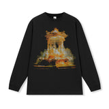Vintage T-shirts Fantasy Amusement Park Printed Washed Old Printed Short Sleeve T-Shirt