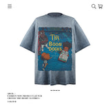 American vintage street T-shirt pure cotton men's and women's summer loose