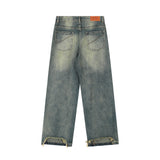 Men Jeans Vintage Rough Edges
