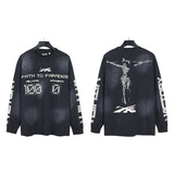 Hellstar long-sleeve T-shirt old washing water loose casual T-shirt