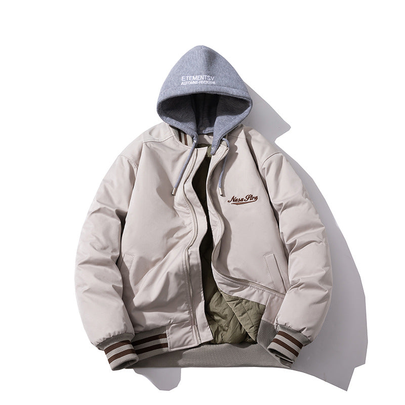 Mens Vintage Jackets Embroidered Jacket Autumn/Winter Baseball Jacket Cotton Jacket