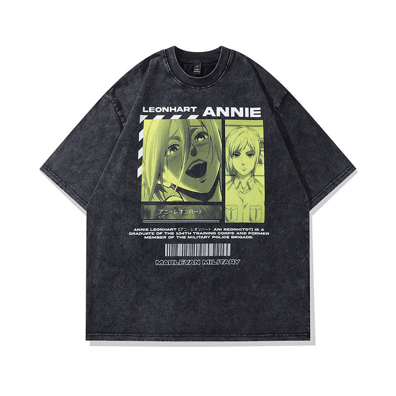 Men T-Shirt Cartoon Distressed Oversize Versatile