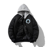 Men Vintage Jackets Stand-up Collar Embroidered Baseball Clothing Single-breasted Cotton Clothing