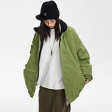 Unisex Coat Stand Collar Coat Loose Cotton Coat Lightweight