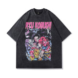 Men T-Shirt Anime Print Distressed