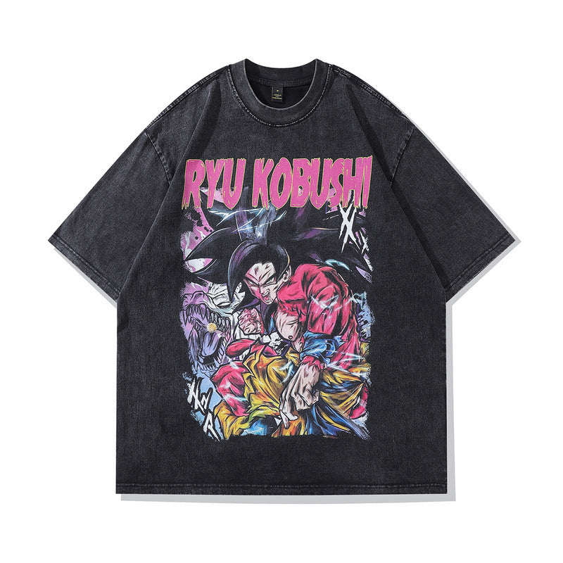 Men's T-Shirt Printed Short-Sleeved T-shirt Men's and Women's Loose