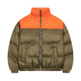 Men Cotton Padded Jacket Coat Vintage Stand-up Collar Cotton-Padded Clothes Ins Casual Winter Loose and Warm Bread Coat