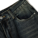 Men Jeans Retro Worn All-Match Loose