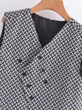 Women Vest Irregular Plaid with a Sense of Design