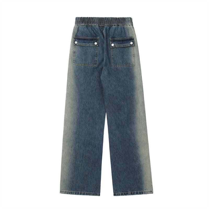 Men Jeans Tie-Dye Gradient Loose Cool