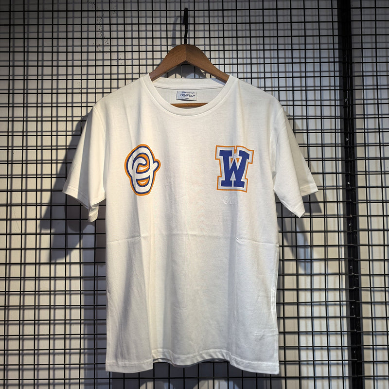 Off White T Shirts OW Magic Old Man Pattern Crew Neck Pullover Short Sleeves