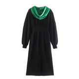 Women Dresses Loose Hooded Dress