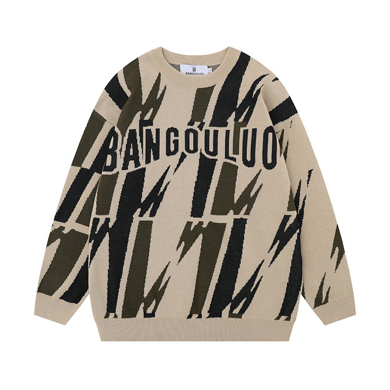 Women Sweater Jacquard Knitted Sweater Versatile