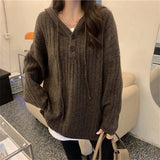 Women Pullover Sweater Vintage Casual Long Knitwear