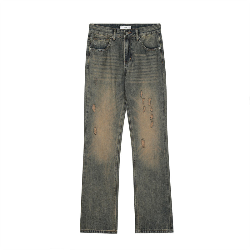 Men Jeans Fashion Ripped Worn Loose