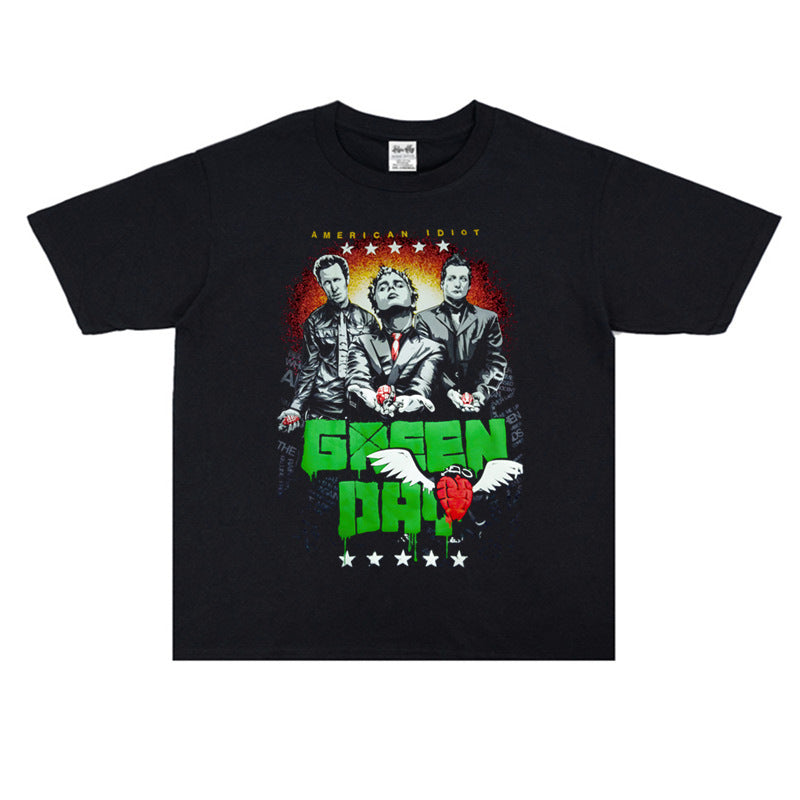 Green Day T Shirt Rock Cotton Loose