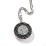 Jewelry Rotatable AFGK Earth Pendant Ma Siwei Full Diamond Tide Necklace Dog Tags rapper Spectrum