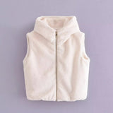 Women Vest Faux Rabbit Fur Vest Soft Coat