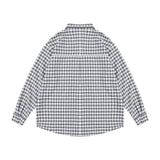 Men Long Sleeve T Shirt Plaid Letter Print Hollow out Long Sleeve Shirt Loose Casual Shirt