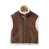Women Cotton Coat Loose Suede Imitation Lamb Wool Vest