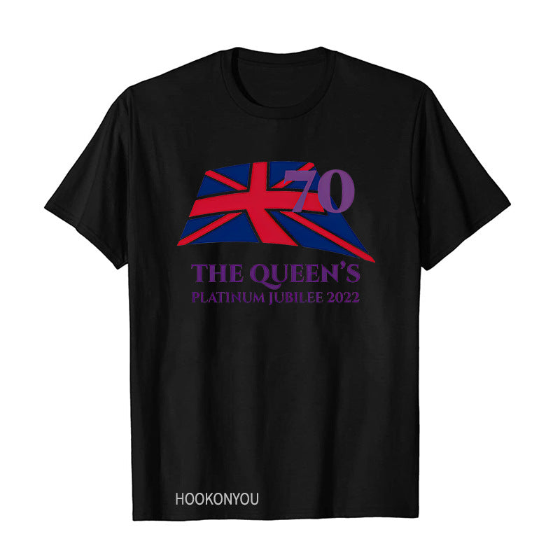 Inspired by Queen's Platinum Jubilee 2022 Elizabeth 70 Years T-shirt Short Sleeve T-shirt