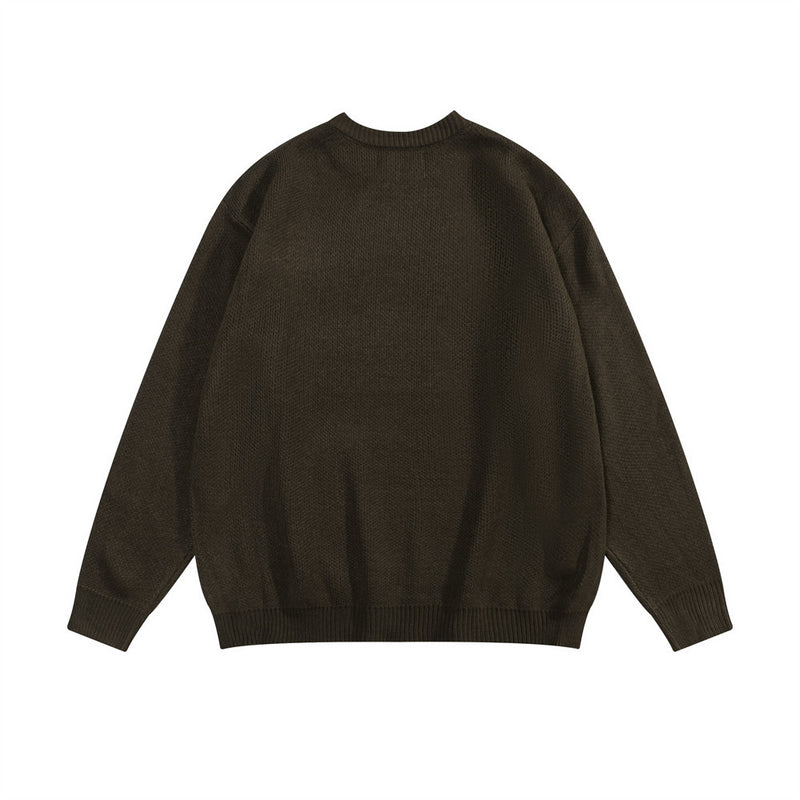 Men Sweater Letter Jacquard Sweater Wool