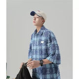 Men Shirts Plaid Loose Casual Jacket