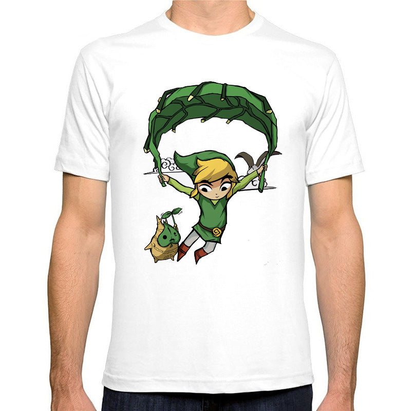 Ink Parachute Zelda Print Tshirt Harajuku Tops&Tees for Men
