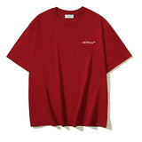 Off White T Shirts OW Bath Character Pattern Crew Neck Pullover Short Sleeves