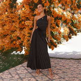 Women Dress Fashionable Slim-Fit Hollow-out Pleated Dress