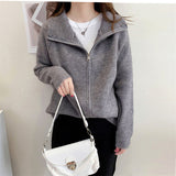Women Knitted Cardigan Vintage Loose Sweater