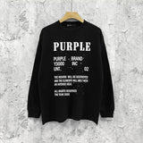 Purple Brand Long Sleeve T-Shirt Fashion Loose Long Sleeve Top