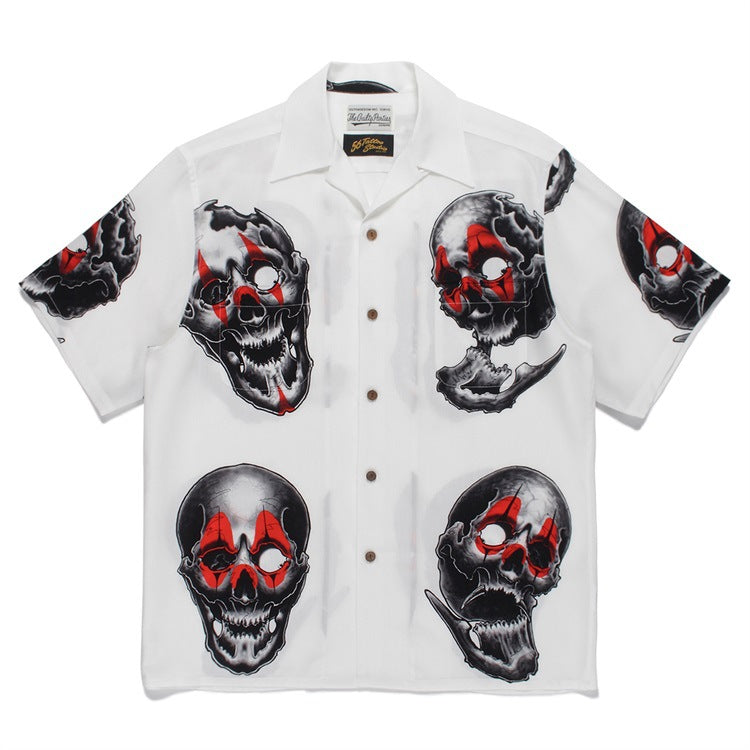GUILTYPARTIES TIGER Shirts STUDIO Tattooed Skull, Short Sleeve Shirt
