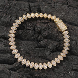 Bracelet Full Diamond Spring Button Horse Eye Bracelet Hip Hop Micro Zircon Spectrum St. Valentine's