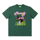Men T-Shirt Vintage Vintage Print Short Sleeves Loose