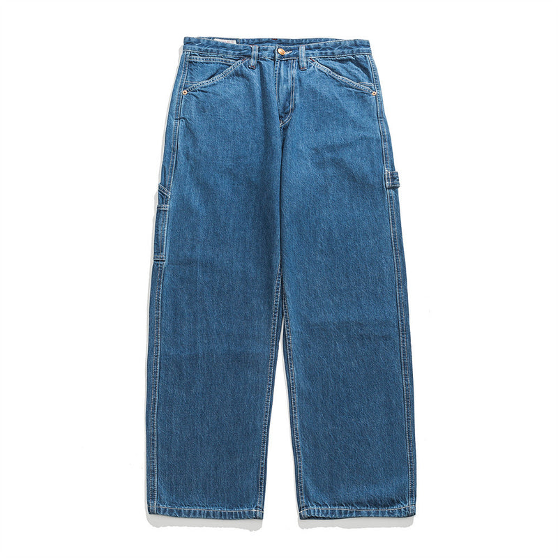 Men Jeans Retro Workwear Loose Leisure Sports