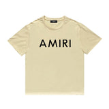 Amiri T Shirt Letter Print Casual Hip Hop round Neck Short Sleeve T-shirt