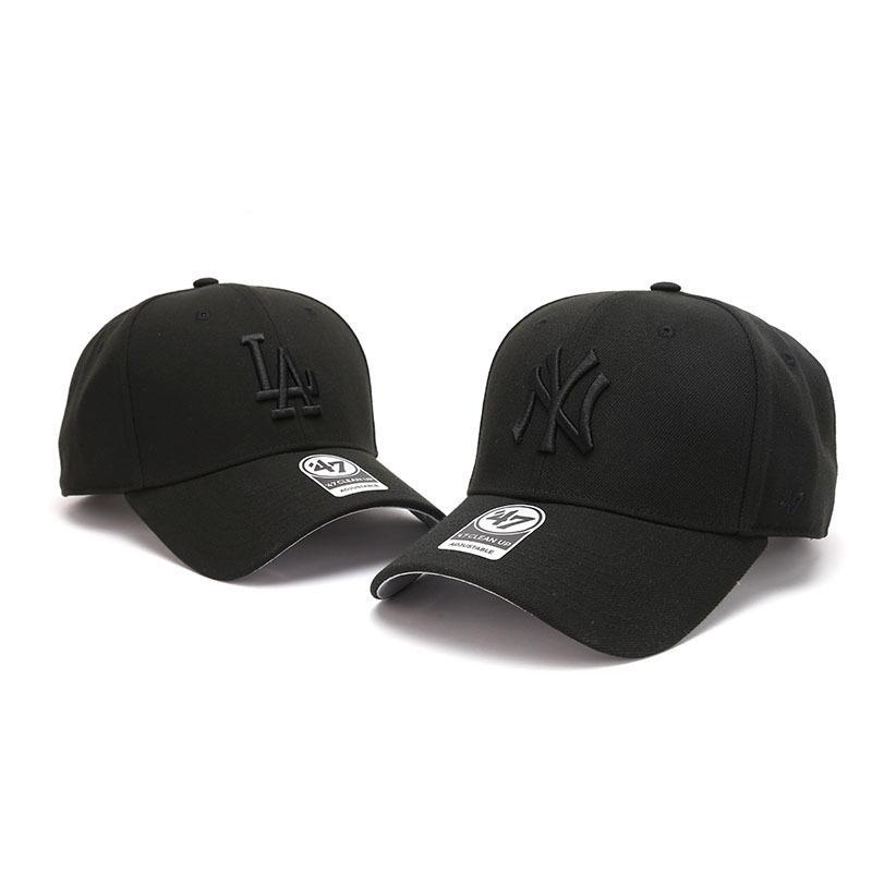 Dodgers and Yankees Baseball Cap 47brand Baseball Hat Men's Peaked Cap Black