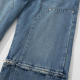 Men Jeans Detachable Jeans Dual-Use Stitching